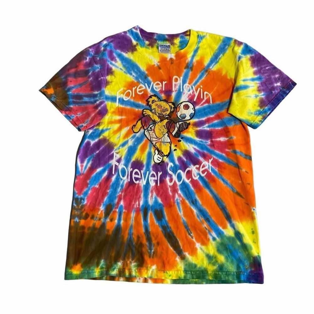 Vindage Grateful Dead  Forever Playin Forever Soccer Bear Tie Dye T-Shirt